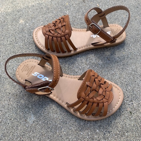 Soda Tan Kids's Strap Huarache Velcro Sandals - Picture 1 of 5